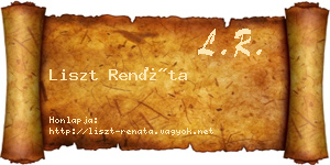 Liszt Renáta névjegykártya