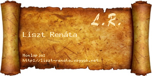 Liszt Renáta névjegykártya